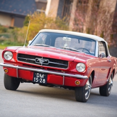 trouwvervoer Romar Mustang Trouwvervoer Ford Mustang Cabrio '65 te huur voor bruiloften en partijen