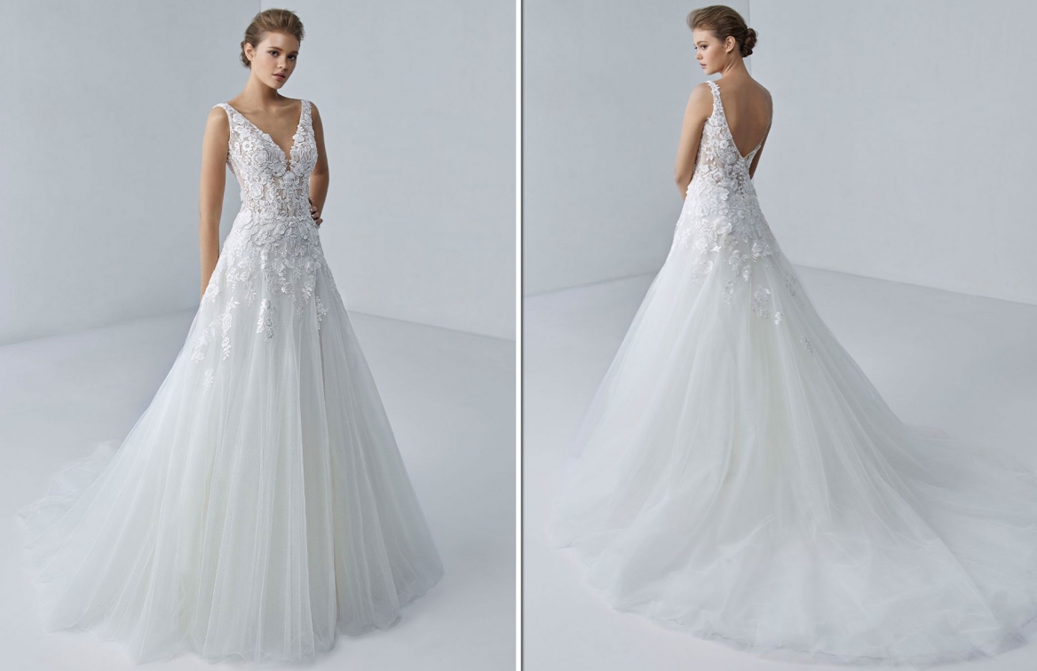 Prinsessen trouwjurk met glitter