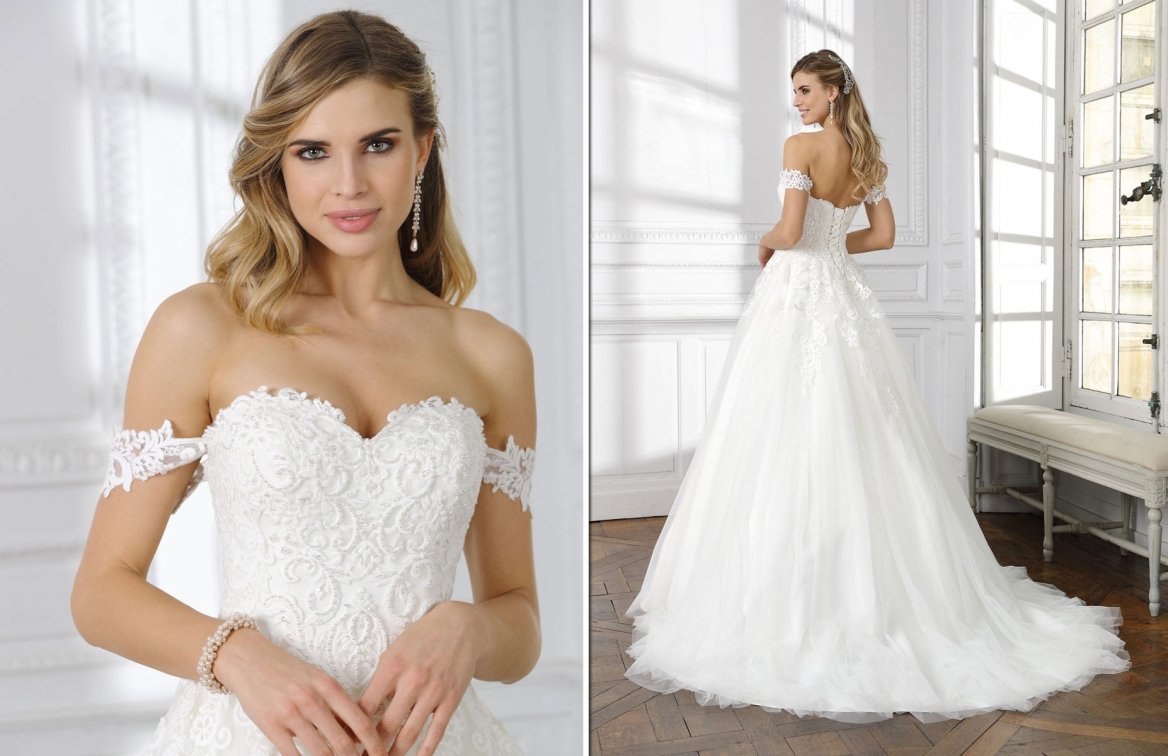Trouwjurk off shoulder van Ladybird