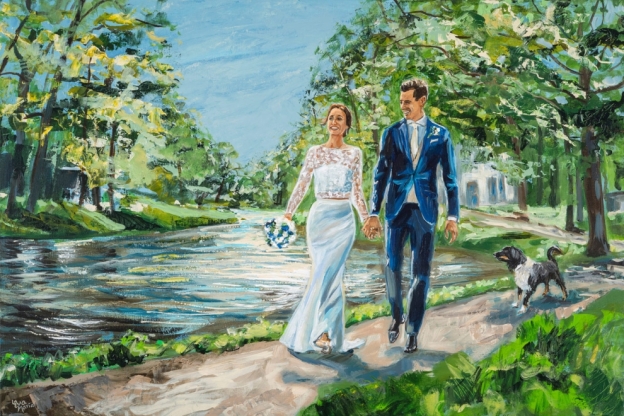 ART Eva Maria Een origineel schilderij van je trouwdag